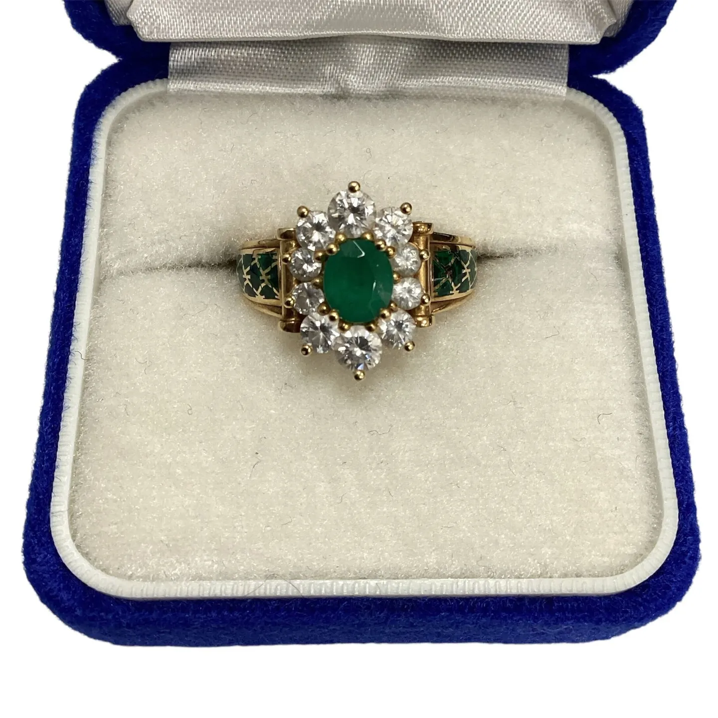 買取品のご紹介！K18/エナメル エメラルドリング